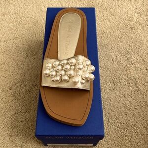 Stuart Weitzman Goldie Slides Size 9.5 New and Never Worn